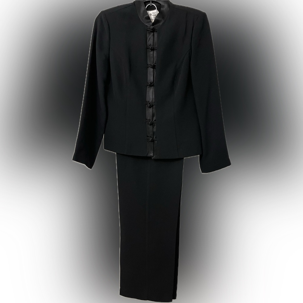 S.L. Fashions Jacket & Pants Black Size 8 EUC